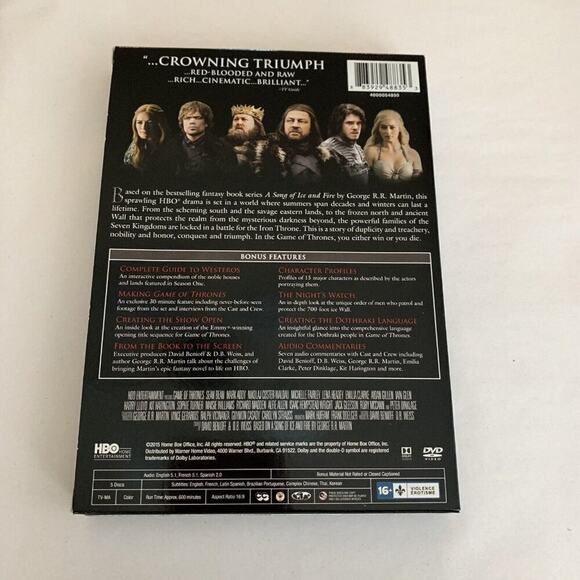 Game of Thrones: The Complete First Season Gift Box (DVD, 2015, 5-Disc Set) - Picture 2 of 7
